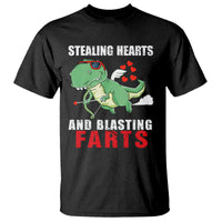 Valentine's Day T Shirt Cute Dinosaur Cupid Stealing Hearts And Blasting Farts - Wonder Print Shop
