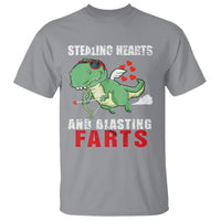 Valentine's Day T Shirt Cute Dinosaur Cupid Stealing Hearts And Blasting Farts - Wonder Print Shop