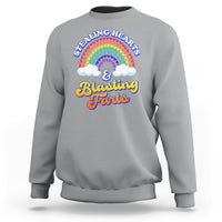 Valentine's Day Sweatshirt Stealing Hearts And Blasting Fart Funny Rainbow Heart - Wonder Print Shop