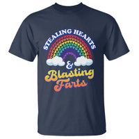 Valentine's Day T Shirt Stealing Hearts And Blasting Fart Funny Rainbow Heart - Wonder Print Shop