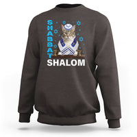 Passover Cat Lover Sweatshirt Shabbat Shalom Cute Jewish Cat - Wonder Print Shop