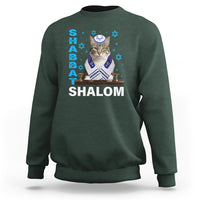 Passover Cat Lover Sweatshirt Shabbat Shalom Cute Jewish Cat - Wonder Print Shop