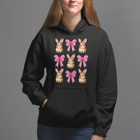Easter Day Hoodie Pink Coquette Bow Cute Bunny Girls Women - Wonder Print Shop