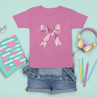 Coquette T Shirt For Kid Pink Ribbon Aesthetic Trendy Girly Girl - Wonder Print Shop