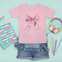 Coquette T Shirt For Kid Pink Ribbon Aesthetic Trendy Girly Girl - Wonder Print Shop