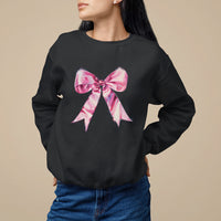 Coquette Sweatshirt Pink Ribbon Aesthetic Trendy Girly Girl - Wonder Print Shop