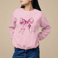 Coquette Sweatshirt Pink Ribbon Aesthetic Trendy Girly Girl - Wonder Print Shop
