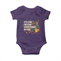 Funny Crochet Baby Onesie It's Fine I'm Fine Everything Is Fine Knitting