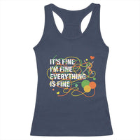 Funny Crochet Racerback Tank Top It's Fine I'm Fine Everything Is Fine Knitting