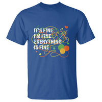 Funny Crochet T Shirt It's Fine I'm Fine Everything Is Fine Knitting
