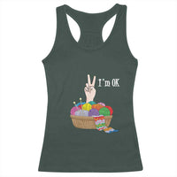 Funny Crochet Racerback Tank Top I'm Ok Knitting