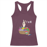Funny Crochet Racerback Tank Top I'm Ok Knitting