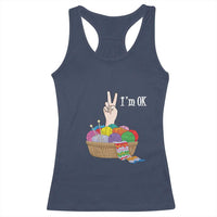 Funny Crochet Racerback Tank Top I'm Ok Knitting