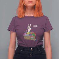 Funny Crochet T Shirt For Women I'm Ok Knitting