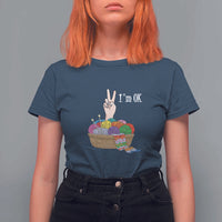 Funny Crochet T Shirt For Women I'm Ok Knitting