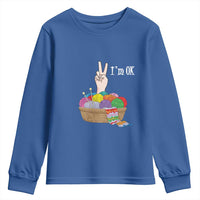 Funny Crochet Youth Sweatshirt I'm Ok Knitting