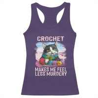Funny Crochet Cat Racerback Tank Top Crochet Makes Me Feel Less Murdery