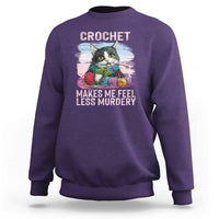 Funny Crochet Cat Sweatshirt Crochet Makes Me Feel Less Murdery