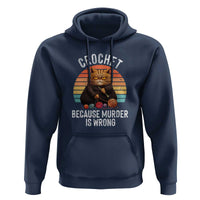 Funny Crochet Cat Hoodie Because Murder Is Wrong