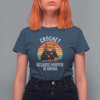 Funny Crochet Cat T Shirt For Women Because Murder Is Wrong