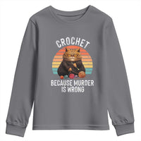 Funny Crochet Cat Youth Sweatshirt Because Murder Is Wrong