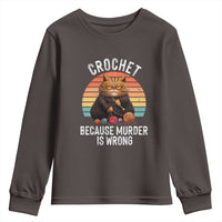 Funny Crochet Cat Youth Sweatshirt Because Murder Is Wrong
