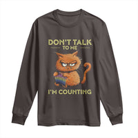 Funny Crochet Cat Long Sleeve Shirt Don't Talk To Me I'm Counting