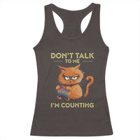 Funny Crochet Cat Racerback Tank Top Don't Talk To Me I'm Counting