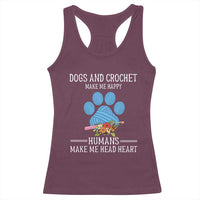 Funny Dogs And Crochet Racerback Tank Top Make Me Happy