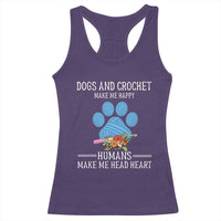 Funny Dogs And Crochet Racerback Tank Top Make Me Happy