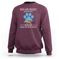 Funny Dogs And Crochet Sweatshirt Make Me Happy