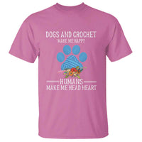 Funny Dogs And Crochet T Shirt Make Me Happy