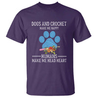Funny Dogs And Crochet T Shirt Make Me Happy