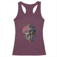 Funny Crochet Racerback Tank Top Yard Skull Halloween Knitting