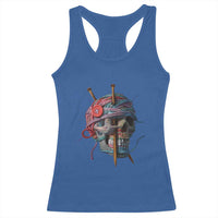 Funny Crochet Racerback Tank Top Yard Skull Halloween Knitting