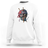 Funny Crochet Sweatshirt Yard Skull Halloween Knitting
