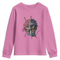 Funny Crochet Youth Sweatshirt Yard Skull Halloween Knitting