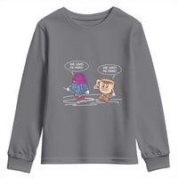 Funny Crochet Coffee Lover Youth Sweatshirt She Loves Me More