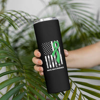 Mental Health Awareness Skinny Tumbler Fight The Stigma America Flag Green Ribbon