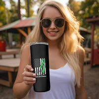 Mental Health Awareness Skinny Tumbler Fight The Stigma America Flag Green Ribbon