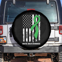 Mental Health Awareness Spare Tire Cover Fight The Stigma America Flag Green Ribbon