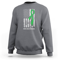 Mental Health Awareness Sweatshirt Fight The Stigma America Flag Green Ribbon - Wonder Print Shop