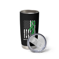 Mental Health Awareness Tumbler Cup Fight The Stigma America Flag Green Ribbon
