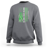 Mental Health Awareness Sweatshirt No One Fights Alone America Flag Green Ribbon - Wonder Print Shop