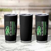 Mental Health Awareness Tumbler Cup No One Fights Alone America Flag Green Ribbon