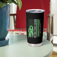 Mental Health Awareness Tumbler Cup No One Fights Alone America Flag Green Ribbon