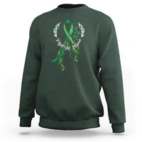 Mental Health Awareness Sweatshirt Fight The Stigma Butterfly Green Ribbon - Wonder Print Shop