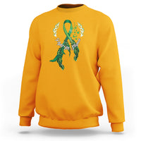 Mental Health Awareness Sweatshirt Fight The Stigma Butterfly Green Ribbon - Wonder Print Shop