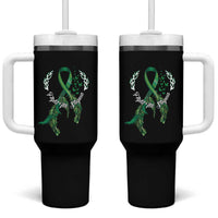Mental Health Awareness Tumbler With Handle Fight The Stigma Butterfly Green Ribbon