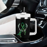 Mental Health Awareness Tumbler With Handle Fight The Stigma Butterfly Green Ribbon